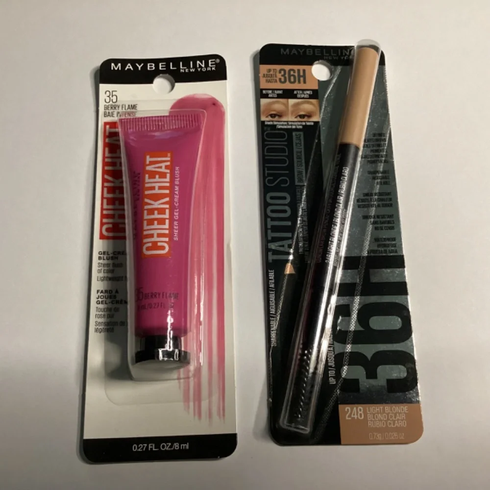 Maybelline Bundle Cheek Heat 35 Berry Flame & Tattoo Studio 248 Light Blonde NEW